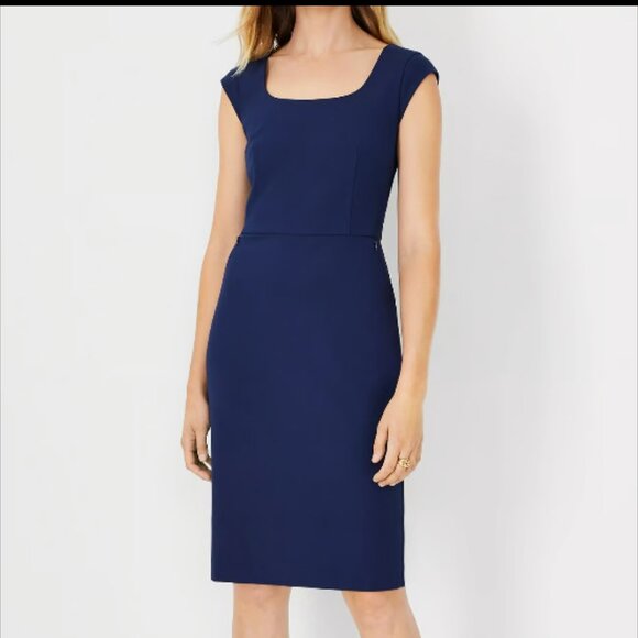 Elegant Navy Blue Women's Dress - Picture 1 of 8